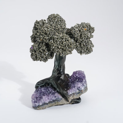 Medium - Pyrite Clustered Gemstone Tree on Amethyst Matrix (Tree of Confidence)