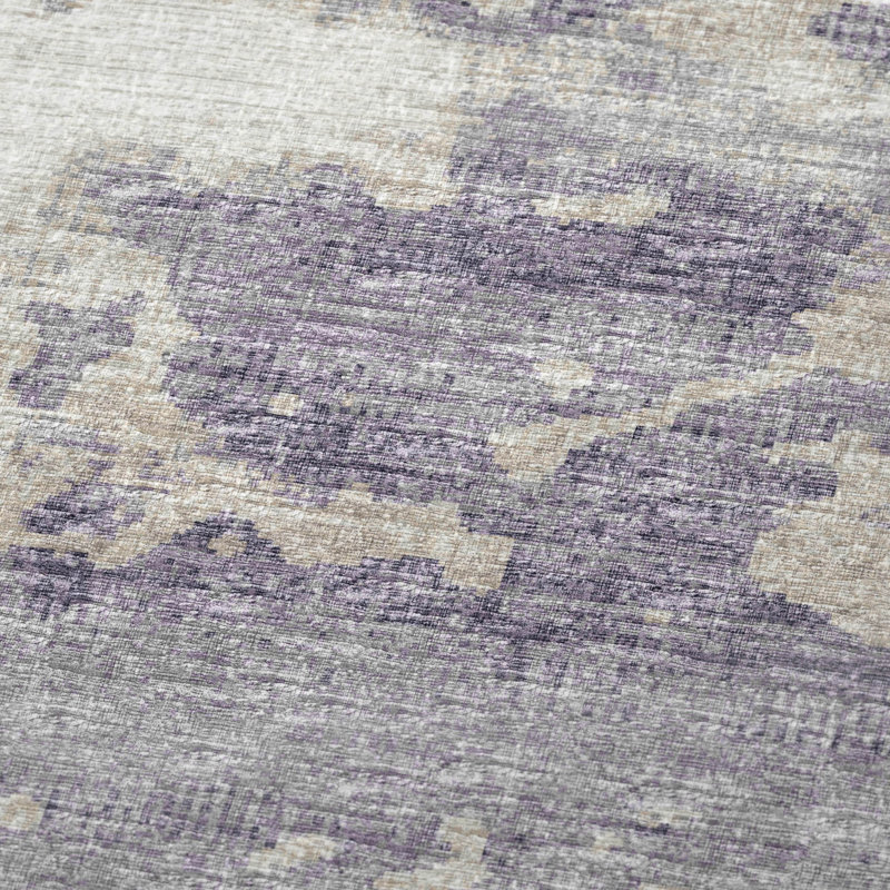 Addison Machine Washable Sherpa Soft Throw Blanket, Purple Abstract