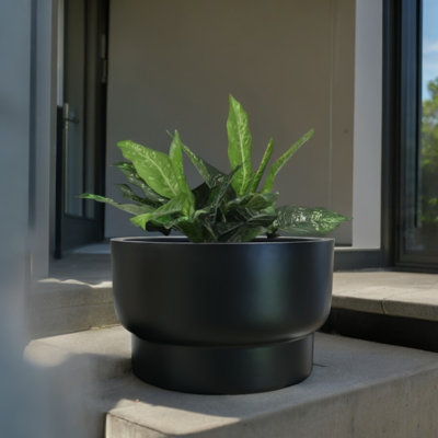 Pot à fleurs rond en fibre de verre
