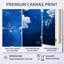 Indigo, fleur de pommier en fleurs, nuit, art mural sur toile florale blanche-642873105-642873133
