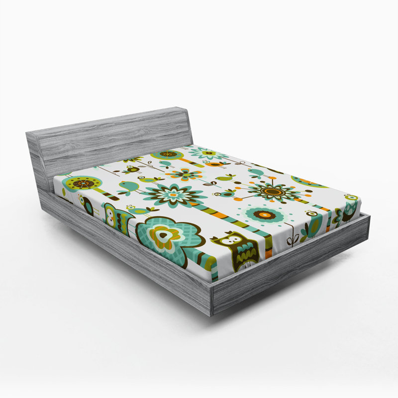 Microfiber Floral Fitted Sheet, Queen Fitted Sheet