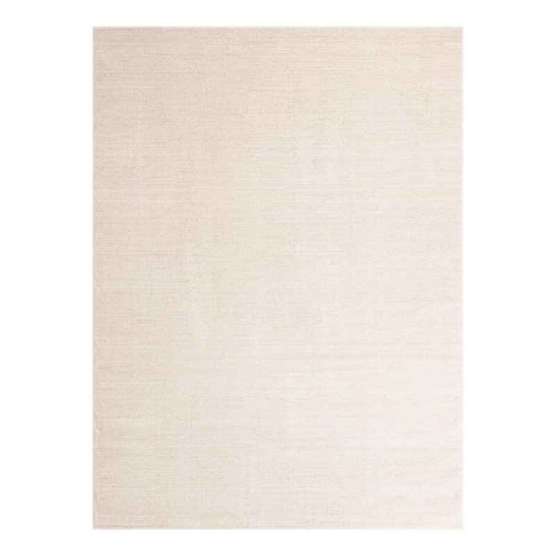 Mclellan Solid Color Machine Made Power Loom Area Rug in Ivory, Rectangle 7'10" x 11'