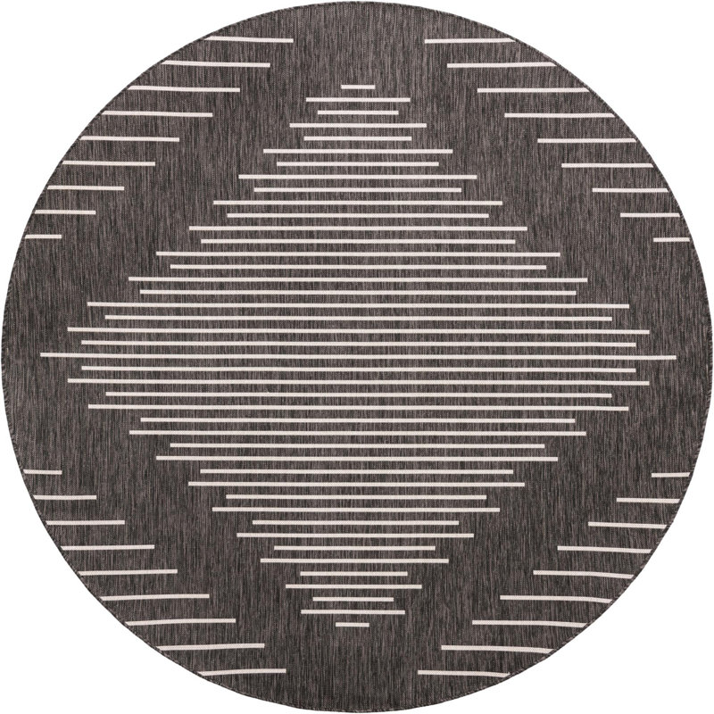 Striped Indoor / Outdoor Rug, Round 7'10"
