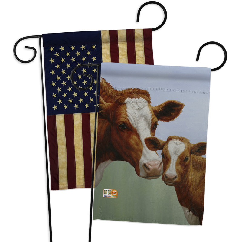 Polyester de 2 côtés en polyester 19 po et veau drapeau de jardin