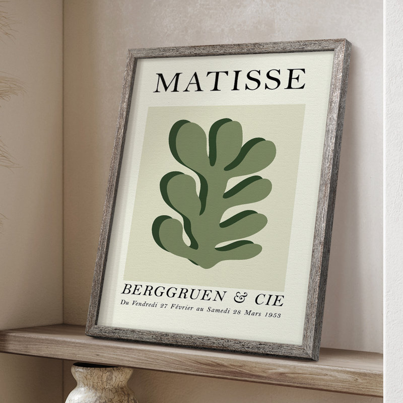 Matisse CCL XXXII, reproduction d'art encadrée - bois massif, Argent rétro, H 15 po x l 12 po