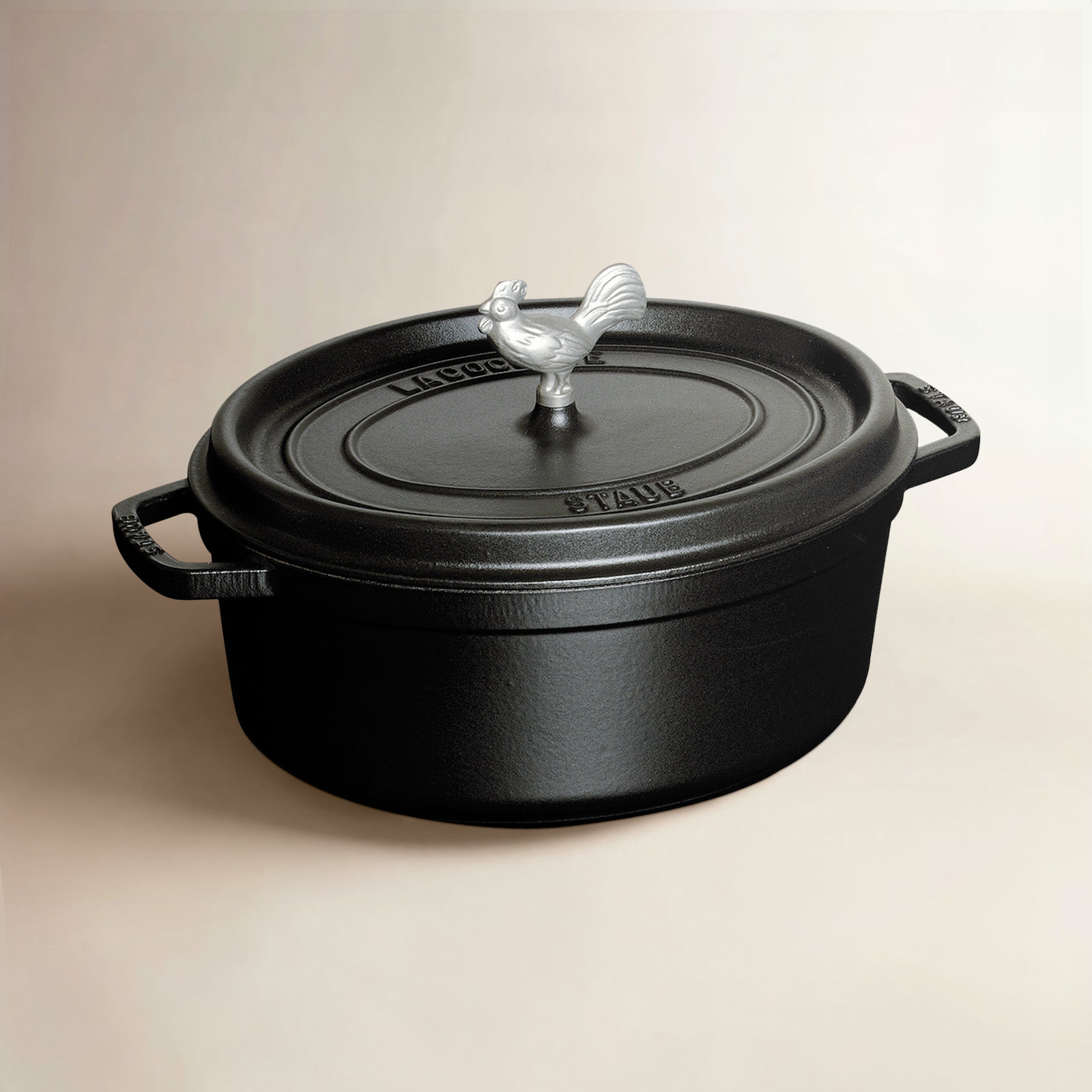 Staub Enameled Cast Iron Cocotte, Black Matte, 5. 75 quarts