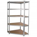 90cm W Height -Adjustable, Silver, 180cm H x 90cm W x 30cm D