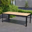 Ensemble repas d'extérieur en bois de teck massif, corde et aluminium BSC 7 pièces Brix