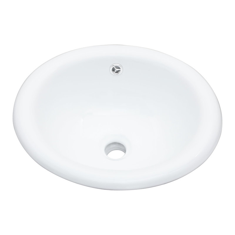 White 17"X15.5" Ceramic Semi - Recessed Bathroom Sink, Modern Minimalist Style, Scratch Surface, Easy Installation Countertop Vessel Finish Quality, Stain Presentation, Simple Practice