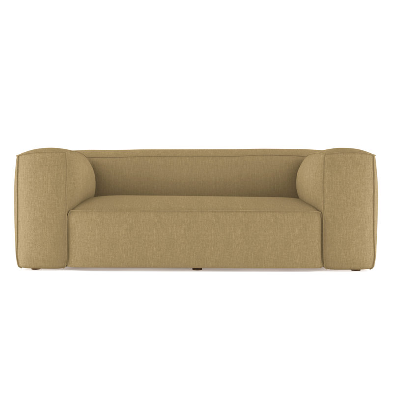 Canapé surdimensionné Varick, H 30 po x l 96 po x P 47 po, Patiné, Tapis massepain en lin à tissage carré