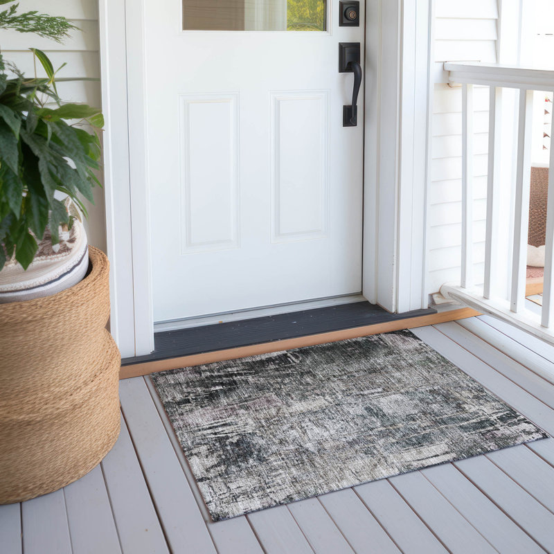 Machine Washable Indoor/Outdoor Derrick ACN2236 Abstract Rug, Rectangle 1'8" x 2'6"