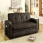 Canapé futon capitonné de style transitionnel avec porte-gobelet intégré, base sous le siège, canapé-lit convertible en lit