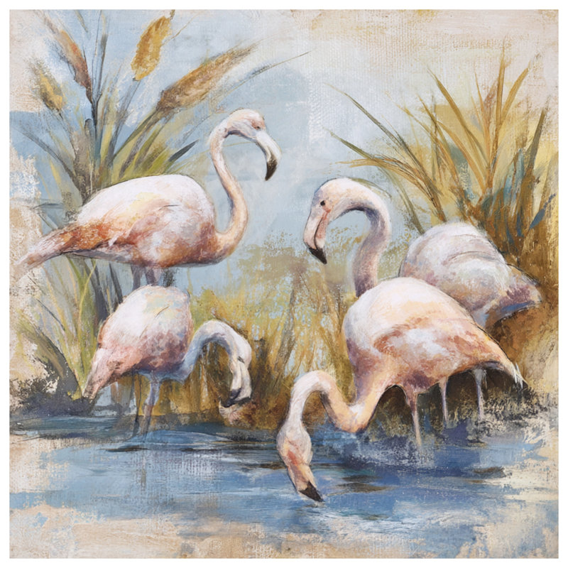 Coussins Flamants roses dans l'eau, 26 x 26 pouces
