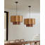 Lustre avec abat-jour en rotin Wabi-Sabi-133709706