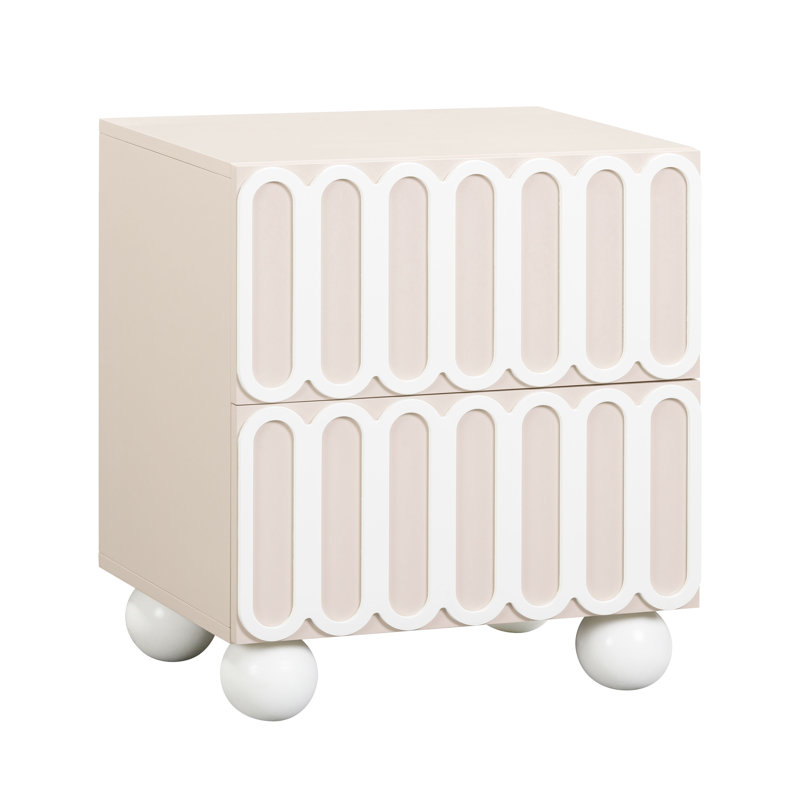 Table de chevet 2 tiroirs Insley, Taupe