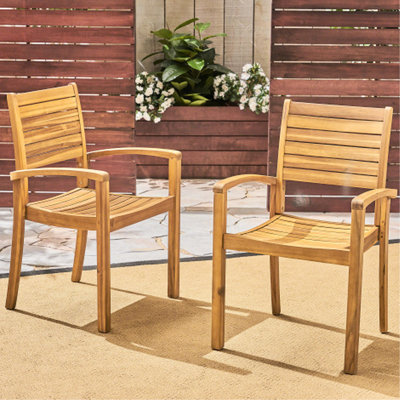 Chaises de salle à manger d'extérieur en bois
