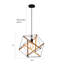 Luminaire suspendu industriel noir en métal et bois