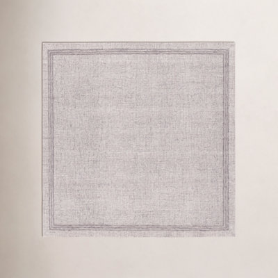 Gray Beige Hand-Tufted Wool Rug