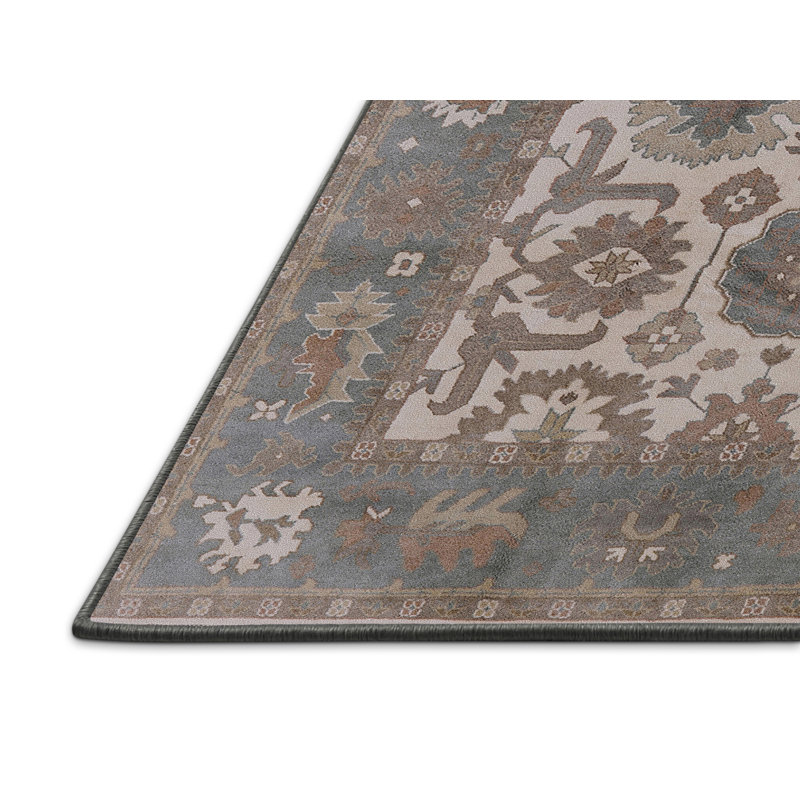 Tapis oriental bleu / brun / beige Armenag, Rectangle 6 pi x 9 pi