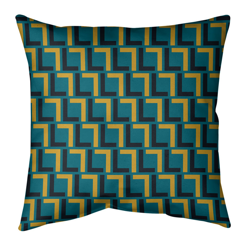 Housse de coussin Jacksonville, 26 po x 26 po, Vert/jaune, Polyester sergé