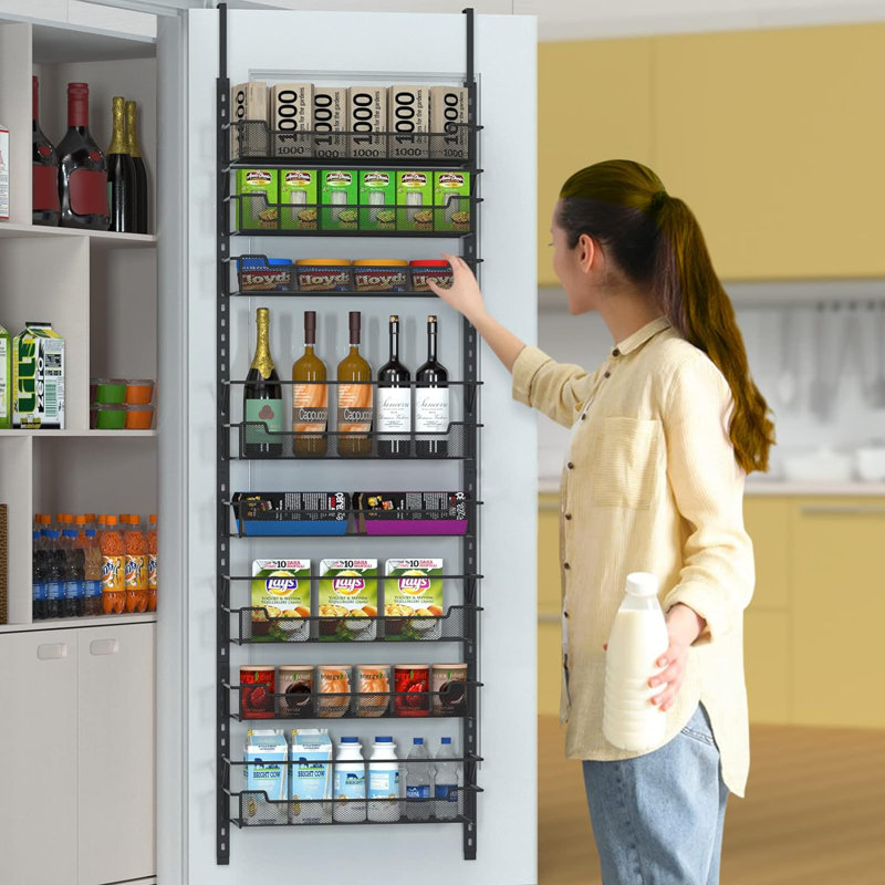 Door Spice Rack with Adjustable Racks
