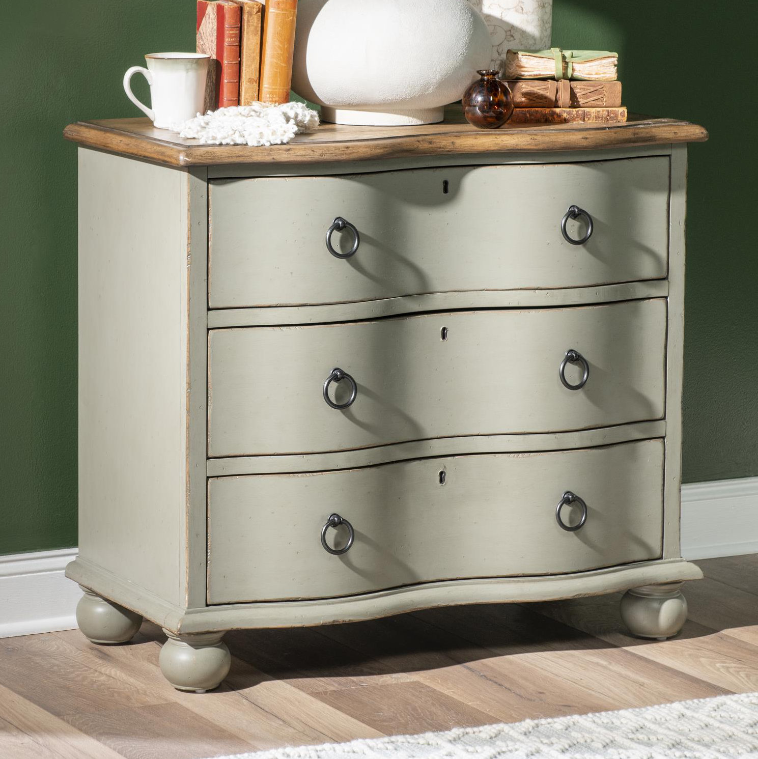 Country Living 3-Drawer Accent Chest, Brown/Light Gray