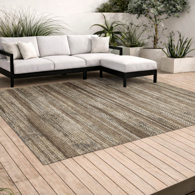 Tapis rayé Chantille ACN3115 lavable à la machine pour intérieur/extérieur