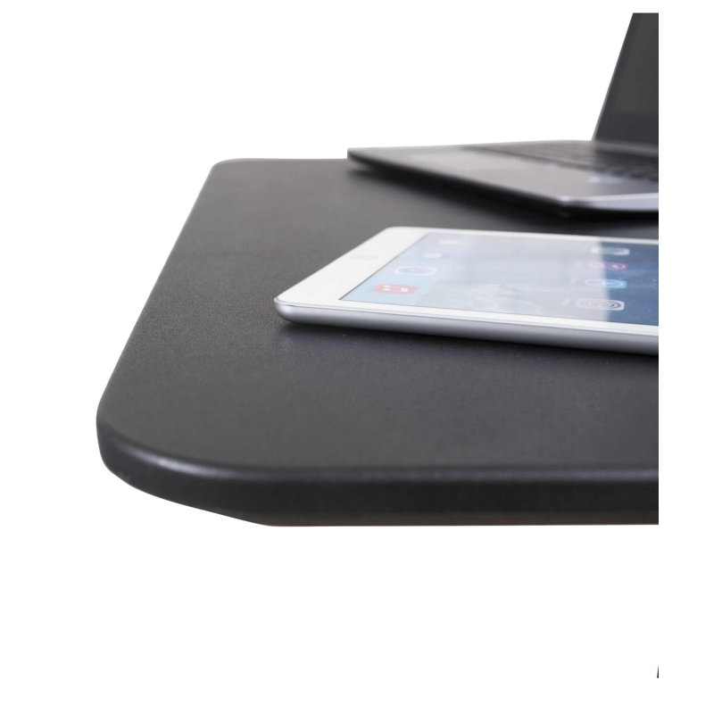 Black Adjustable Height Rolling Laptop Desk Cart