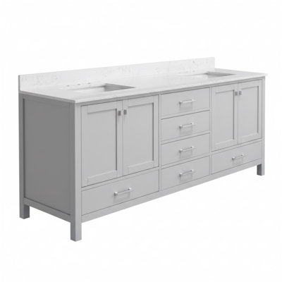 Meuble-lavabo autoportant avec cadre en bois massif 84 po et meuble-lavabo autoportant 84 po