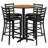 30'' Round Laminate Table Set with X-Base and 4 Ladder Back Metal Barstools-58203008-58203005