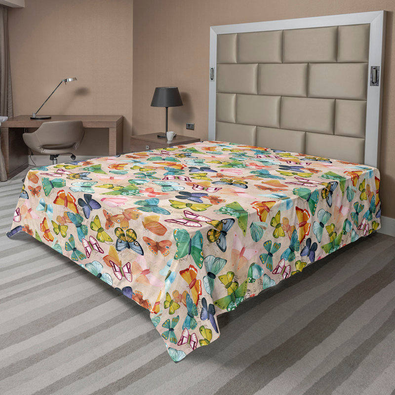 Multicolore drap plat Ambesonne, Drap plat pour très grand lit californien