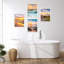 Encadrement pastel coucher de soleil nautique océan plage, ensemble de 4 impressions murales colorées de paysage encadrées sur papier, impression de 4 pièces-93012200-93012197