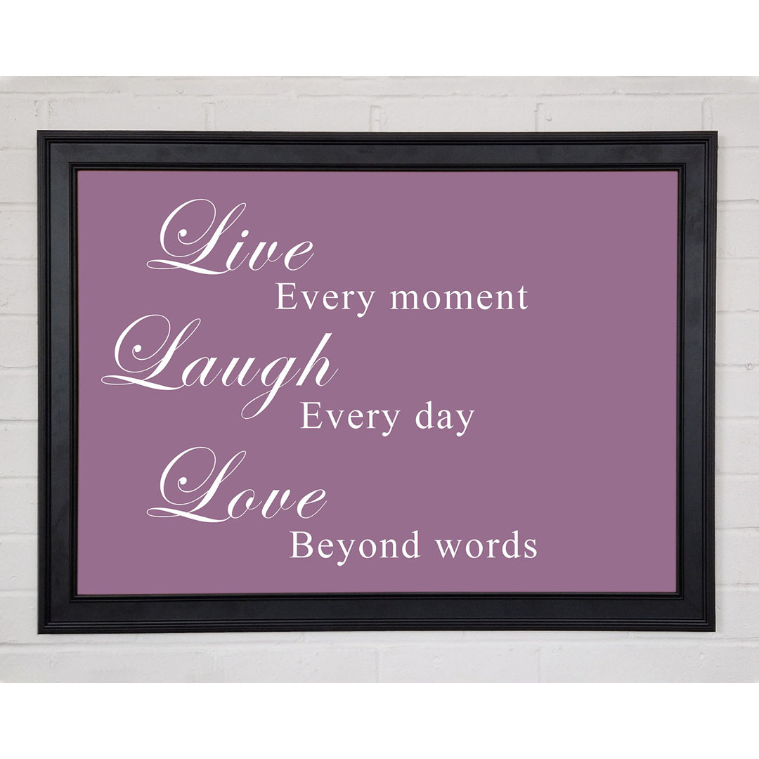 Love Quote Live Laugh Love Dusty Pink Gerahmter Druck