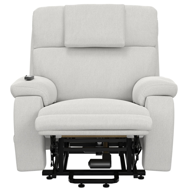 Snoozer Power Lift Power Headrest Lay Flat Recliner w/CR3 Heat/Massage/Zero Gravity, White
