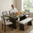 6-Piece Dining Room Set - Upholstered Chairs & Padded Bench For Comfort-1394027592