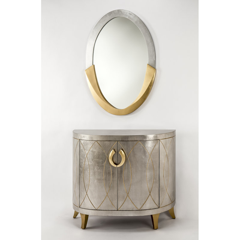 Oval Metal Wall Mirror