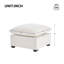 Repose-pieds capitonné en cuir véritable l 17,32 po de largeur, tabouret pour le salon et la chambre à coucher, couleur noire