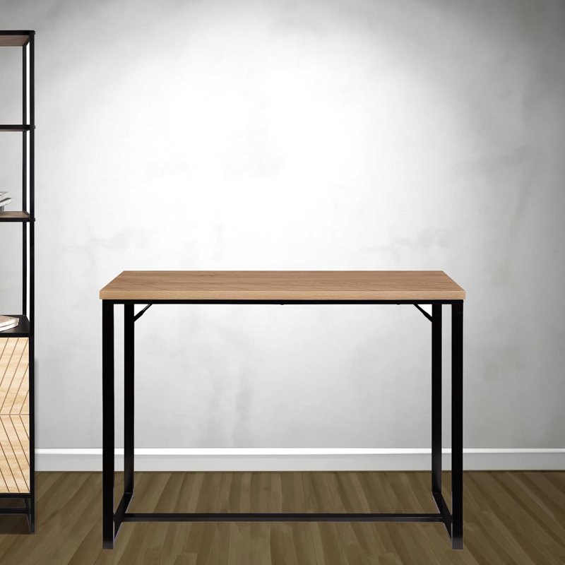 Coastal Modern Console Table With Natural Wood And Black Metal Elements, 39"l, Suitable For Different Interior Decor Metal, 39" Dimensions, Good Decorating Entryways