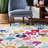 Devante Contemporary Hands Power Loom Performance White/ Multi Rug-1499274151