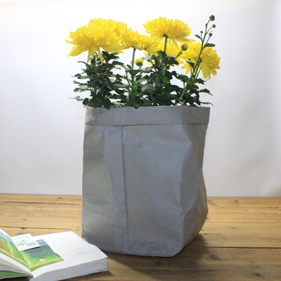 Washable Kraft Paper Bag Flowers Pots Multifunction Home Storage Bag Reuse