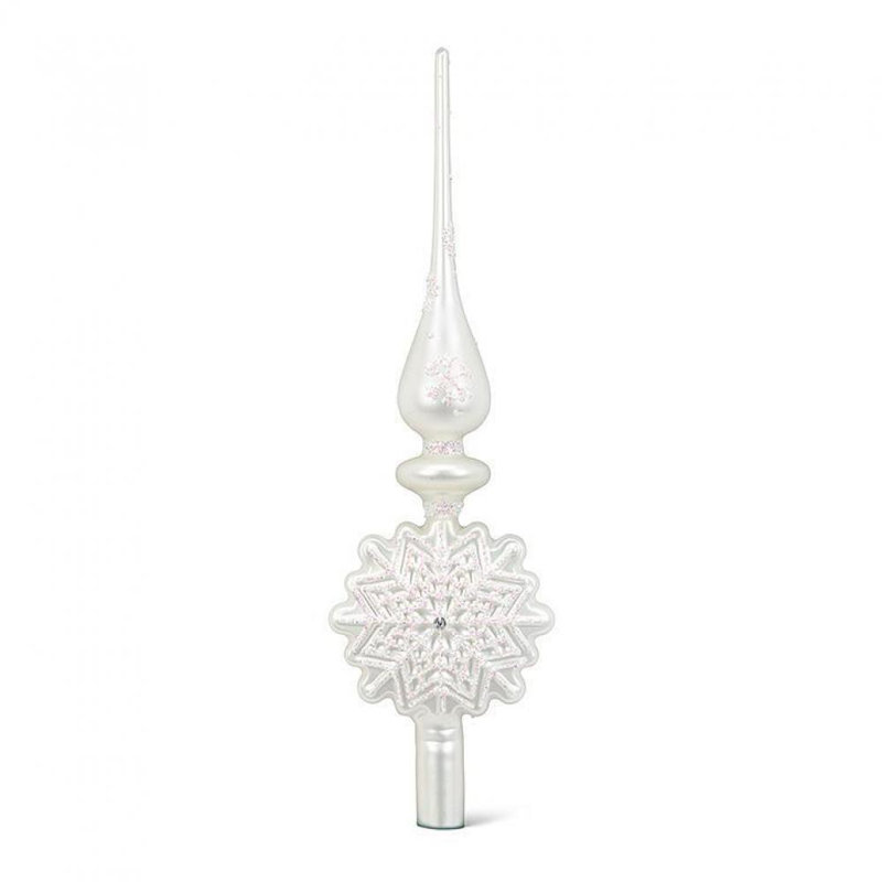 13'' Glass Christmas Tree Topper, Silver