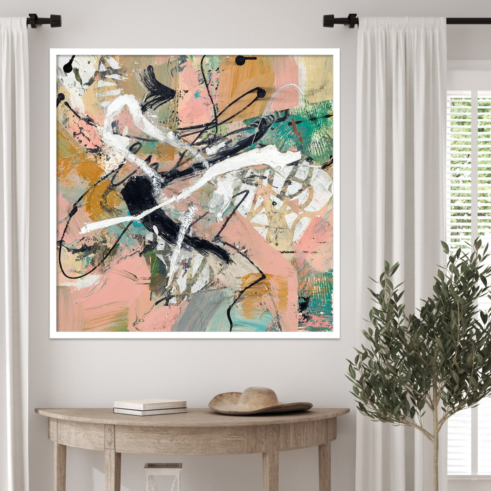 Sutter "Fluid" Print by Suzanne McCourt, 33" H x 33" W, White