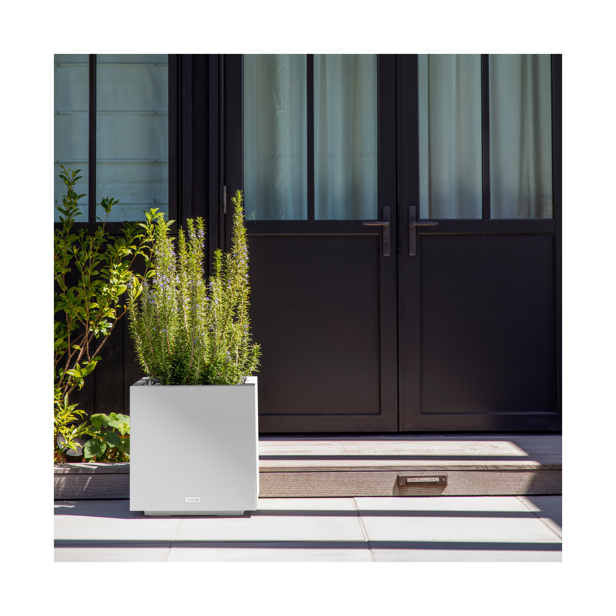 Block Series Cube Planter, 18.25" H x 17" W x 17" D, White