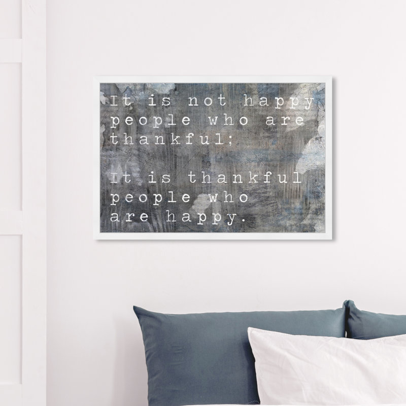«Happiness Quotes and Sayings Happy People», reproduction d'impression, H 38 po x l 56 po x P 0,5 po, Cadre blanc