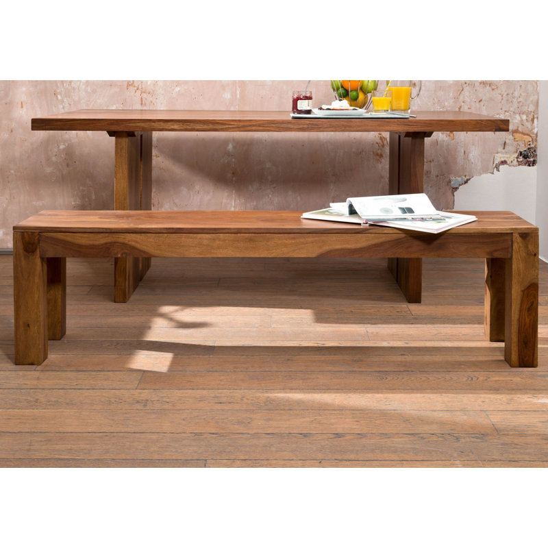 Sydney Solid Wood Bench, Brown, 45cm H x 178cm W x 35cm D