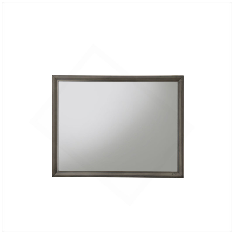 Miroir Carine au fini gris II avec cadre en bois durable et design élégant pour une décoration polyvalente