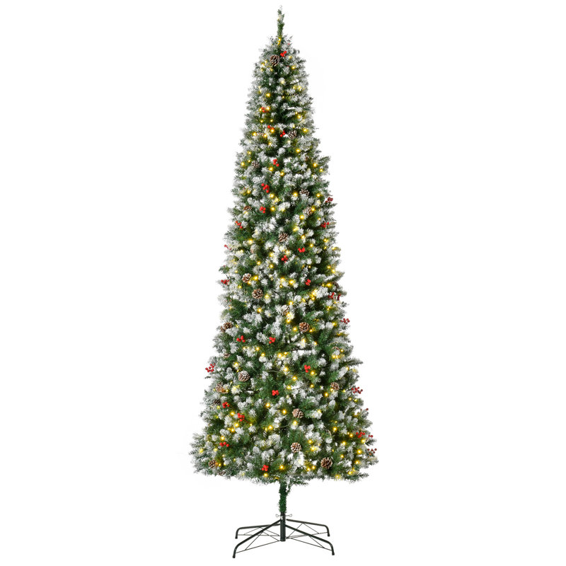 Arbre de Noël artificiel pré-éclairé avec des branches réalistes 9 pi HOMcom