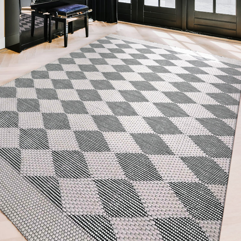 Wool Geometric Area Rug, Rectangle 6' x 9'