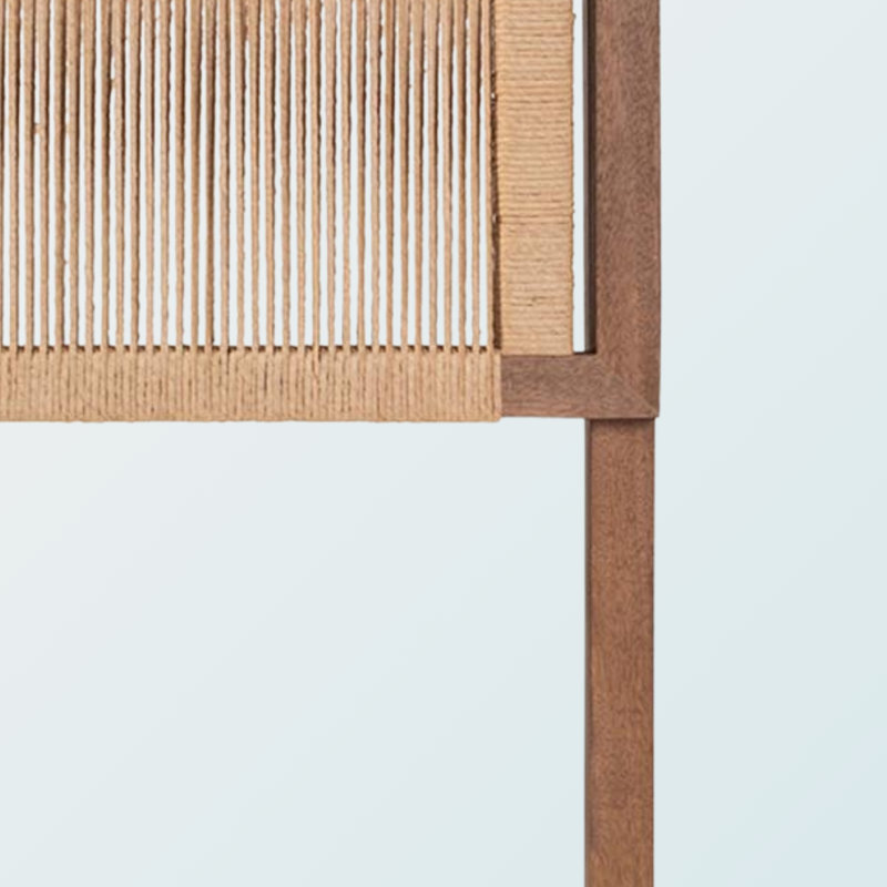 Tête de lit Rae noyer brun avec sangle de style bohémien, H 40,03 po x l 61,99 po x P 1,83 po