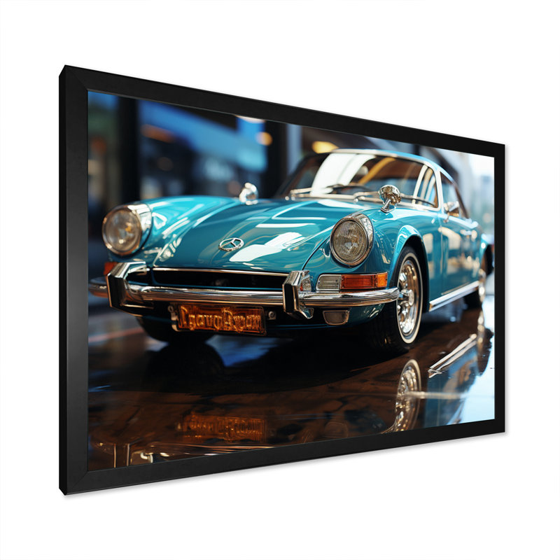 Impression sur toile sophistiquée sophistiquée en verre Supercar II, H 12 po x l 20 po x P 1 po, Cadre simple noir